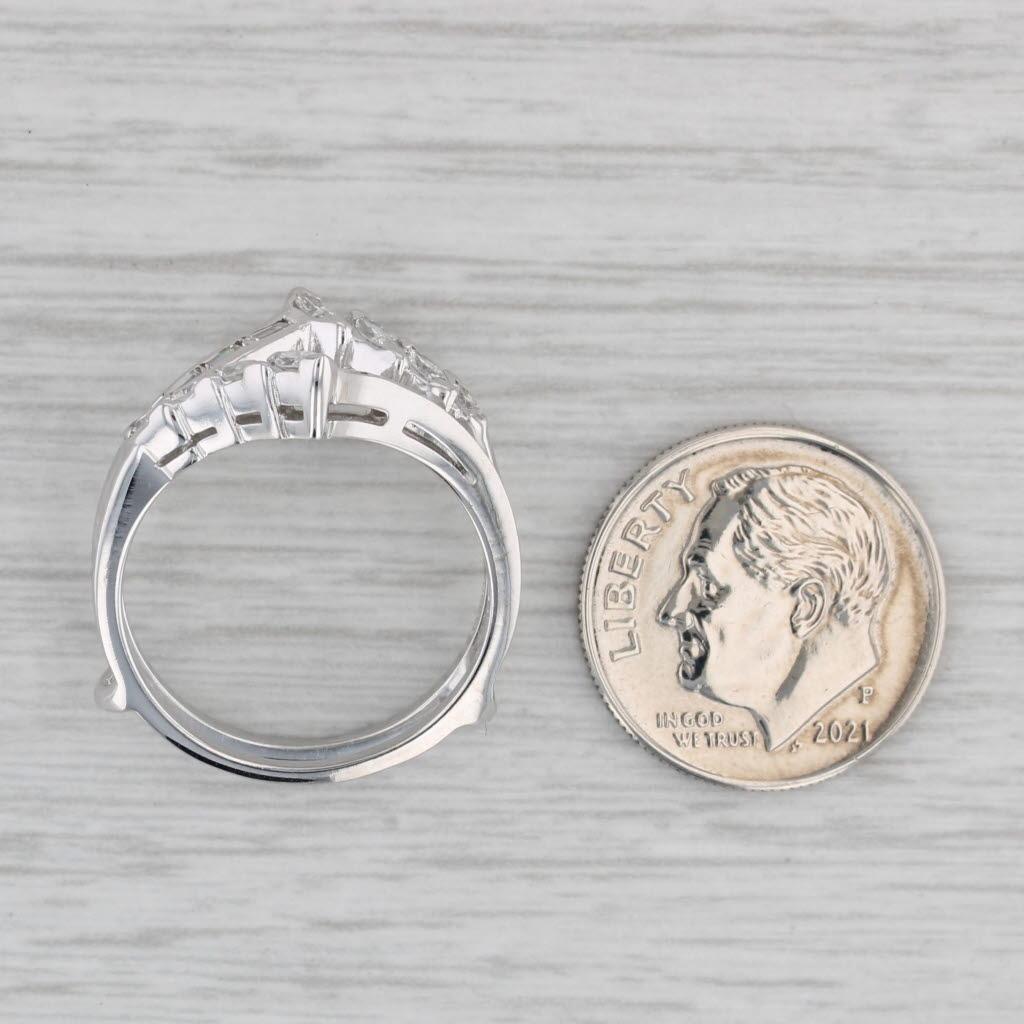 0.51ctw Anillo Diamante Guarda Envoltura Oro Blanco 14k Talla 6.5 Boda Nupcial en venta 2