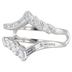 0.51ctw Diamond Ring Guard Jacket Wrap 14k White Gold Size 6.5 Wedding Bridal
