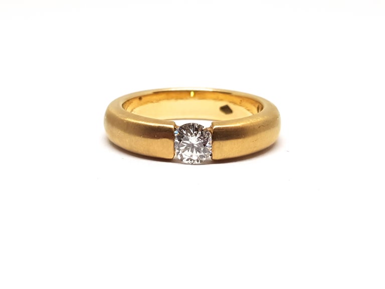 0 52 Carat 18  Karat  Yellow  Gold  White Diamond Engagement  