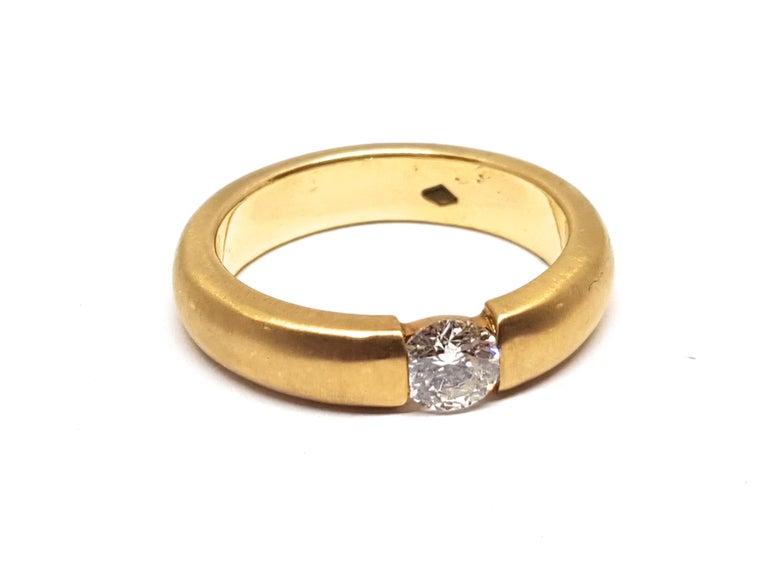 0 52 Carat 18  Karat  Yellow  Gold  White Diamond Engagement  