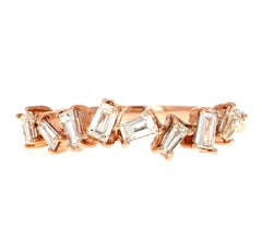 0.52ct Baguette Diamond Rose Gold Band Ring by Roshe Jewels