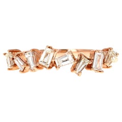 Bague en or rose 14 carats avec diamants 0,52 carat