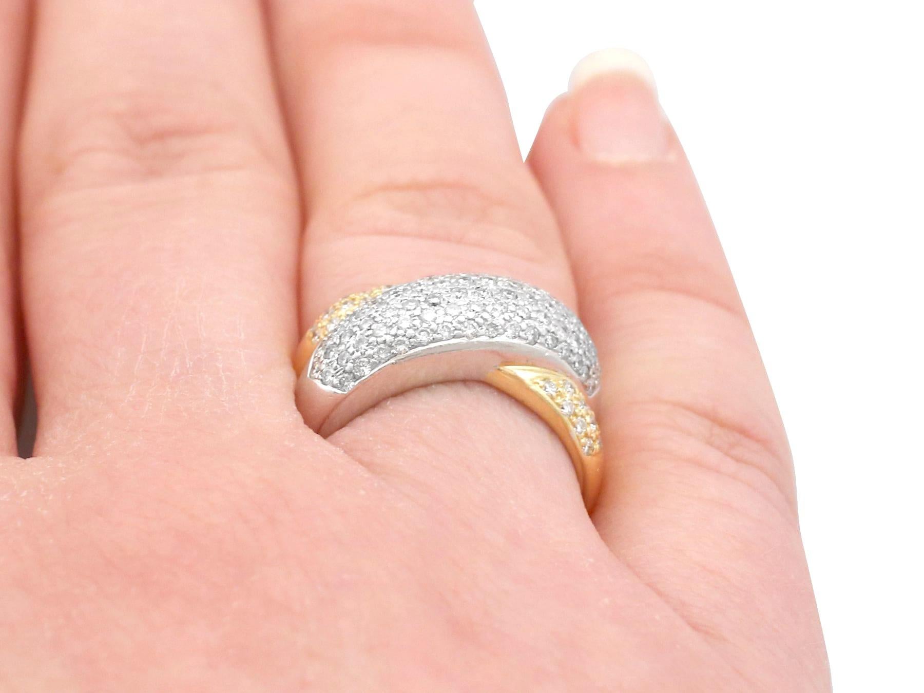 0.52 Carat Diamond 18k Yellow and White Gold Cocktail Ring For Sale 3