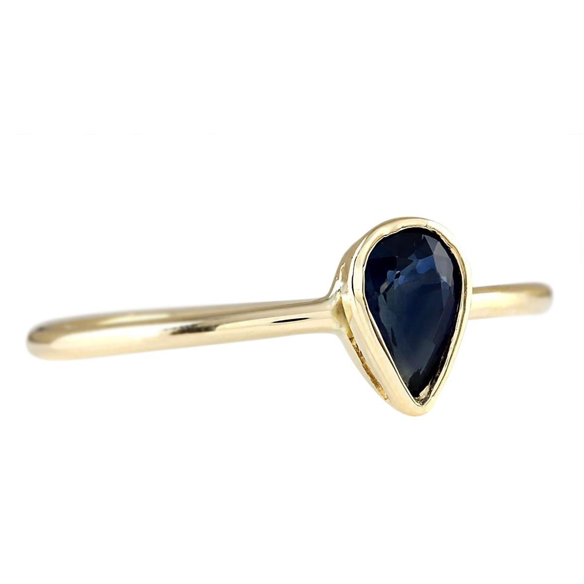 Stamped: 14K Yellow Gold
Total Ring Weight: 1.2 Grams
Total Natural Sapphire Weight is 0.52 Carat
Color: Blue
Face Measures: 6.00x4.00 mm
Sku: [703383W]