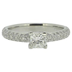 0.52 Carat Princess Cut Diamond Engagement Ring Size I (48)