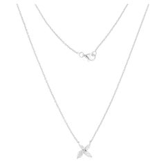 0.52 Carat SI Clarity HI Color Marquise Diamond Charm Necklace 18k White Gold