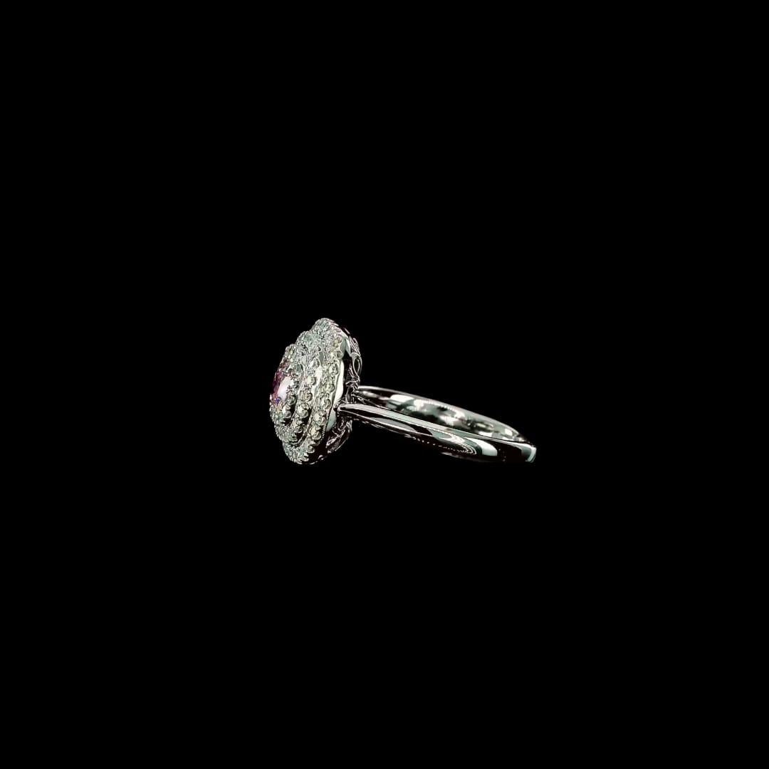 0.52 Carat Very Light Pink Diamond Ring VS2 Clarity GIA Certified For Sale 2