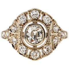 0.52 Carat Vintage Old Mine Cut Diamond Engagement Ring