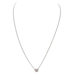 0.52 Carats Single Station Diamond By The Yard Necklace in 14K White Gold