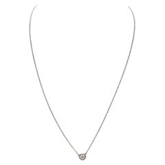 0.52 Carats Single Station Diamond By The Yard Necklace in 14K White Gold