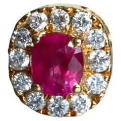 0.52Ct Burma Mogok Ruby and natural diamonds pendant