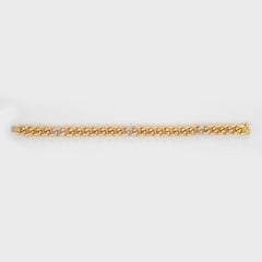 0.52ct Carat Diamond Cuban Link Bracelet 18 Karat Yellow Gold