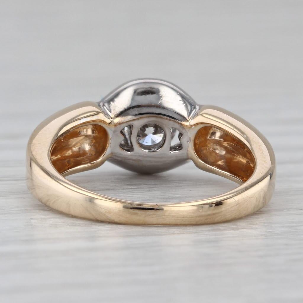 Taille ronde 0.52ct Diamond Round Solitaire Ring 14k Gold Size 6.75 G-H VS2 Engagement en vente