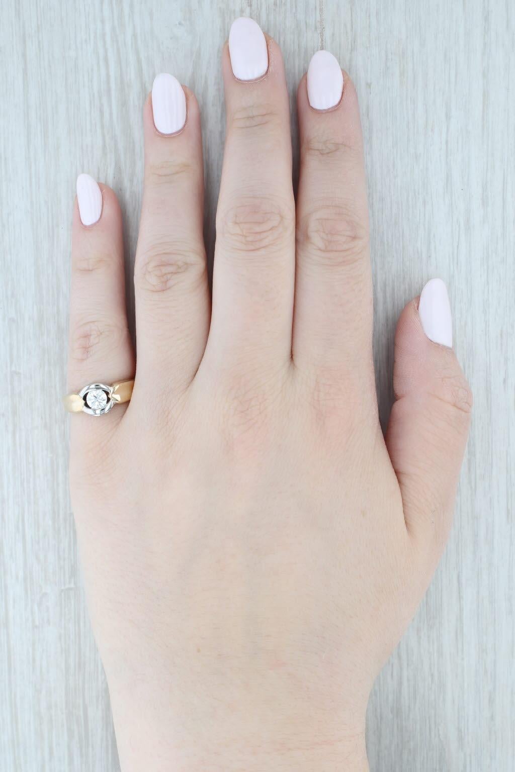 0.52ct Diamond Round Solitaire Ring 14k Gold Size 6.75 G-H VS2 Engagement en vente 2