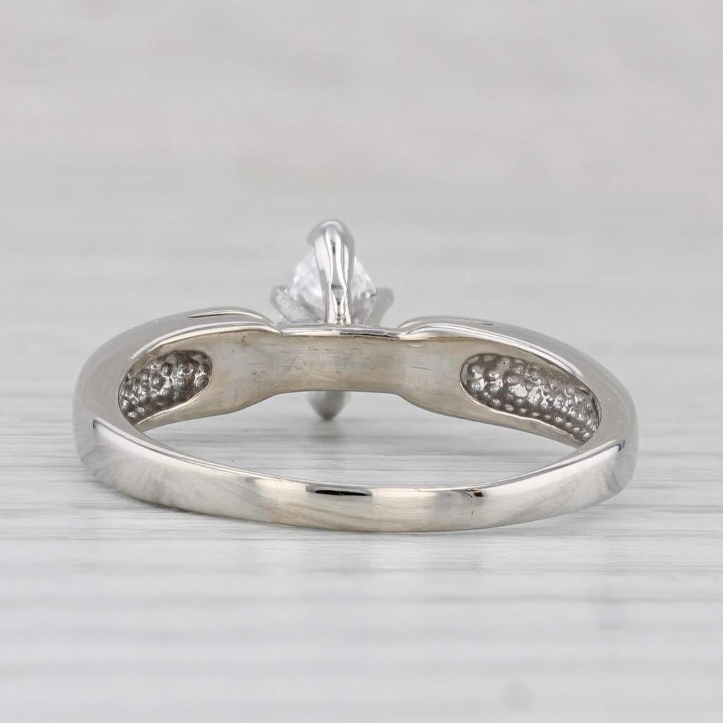 0,52 ct Anillo de compromiso solitario con diamante marquesa Oro blanco 14k Talla 9 GGL GIA Corte marquesa en venta