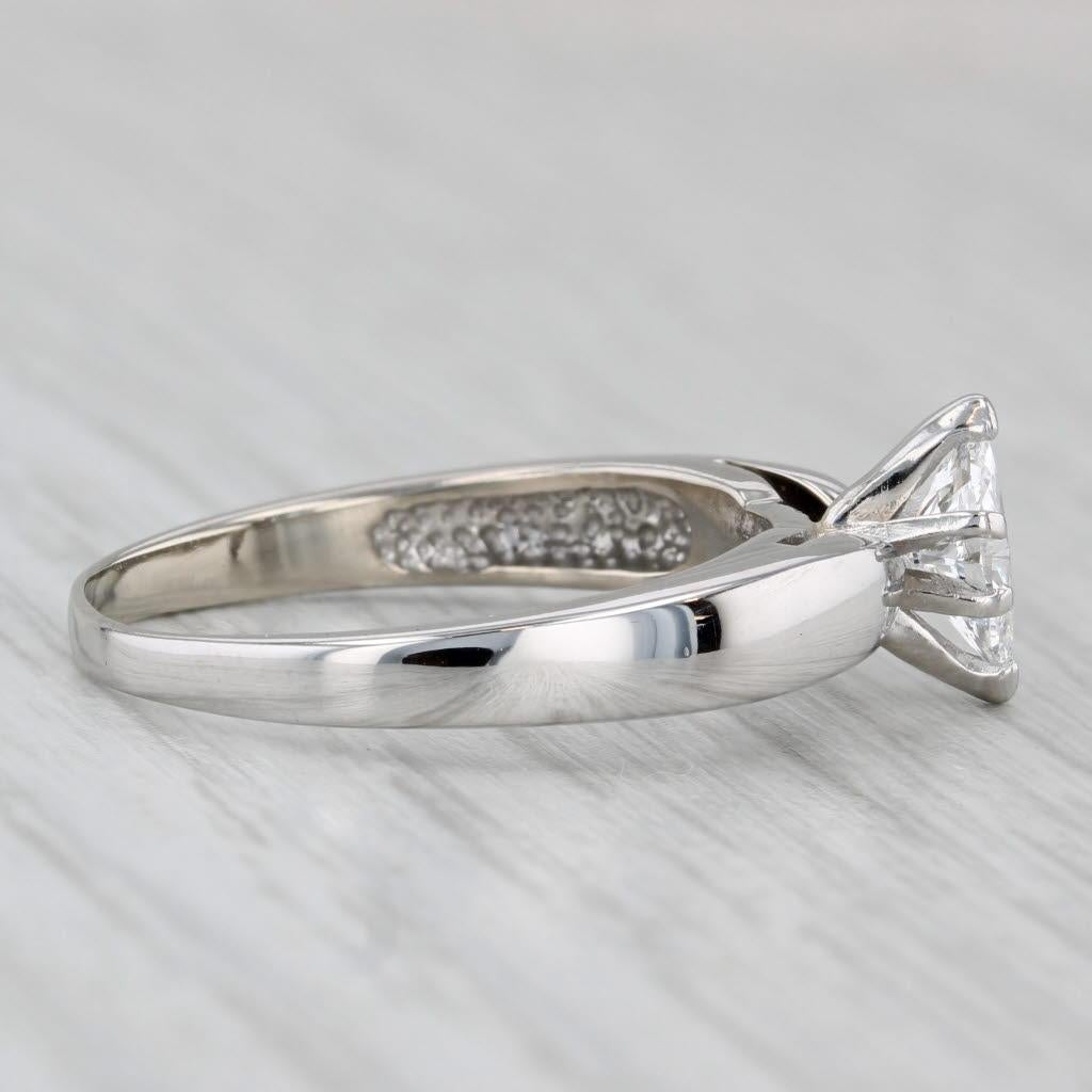 Femenino o masculino 0,52 ct Anillo de compromiso solitario con diamante marquesa Oro blanco 14k Talla 9 GGL GIA en venta