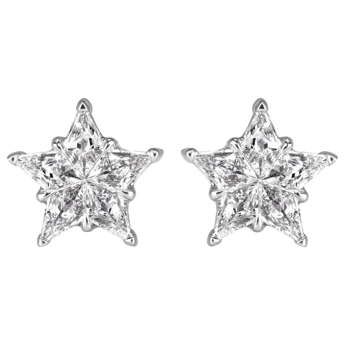 0.52ct Mosaic Diamond Star Stud Earrings