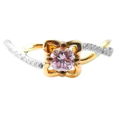 0.52ct Natural Fancy Light Pink Diamonds Argyle Engagement Ring GIA 18K VS