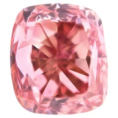 Diamant naturel non monté de 0,52 ct, couleur rose intense « Fancy », certifié GIA, taille « Cushion », pureté SI1