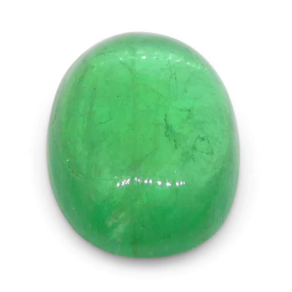 0.52ct Oval Cabochon Green Emerald from Colombia For Sale 4