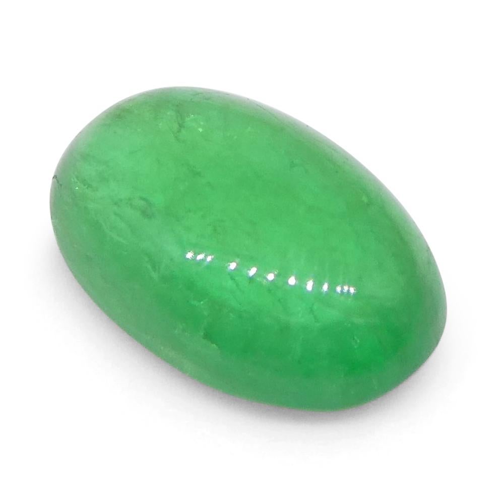 0.52ct Oval Cabochon Green Emerald from Colombia For Sale 5