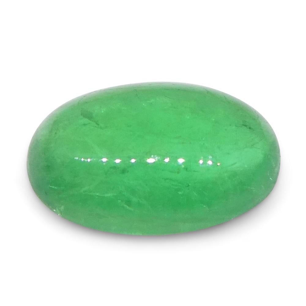 0.52ct Oval Cabochon Green Emerald from Colombia For Sale 2
