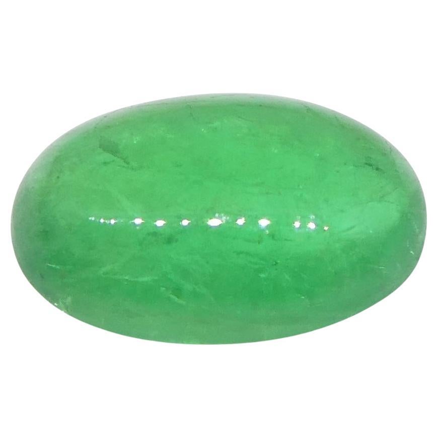 0.52ct Oval Cabochon Green Emerald from Colombia For Sale