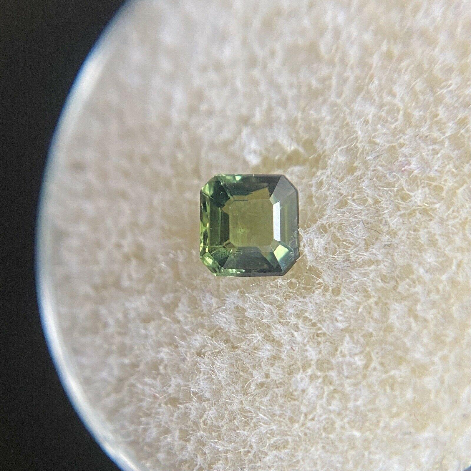 0.52ct Vivid Green Untreated Sapphire Australian Square Emerald Cut Gem 2