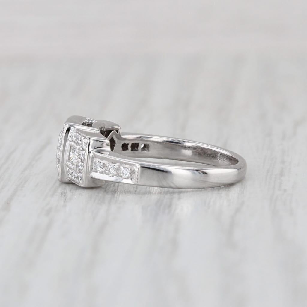 Gemstone Information:
- Natural Diamonds -
Total Carats - 0.22ctw
Cut - Princess Brilliant
Color - I - J
Clarity - VS2

- Natural Diamonds -
Total Carats - 0.20ctw
Cut - Round Brilliant
Color - F - H
Clarity - VS2 - SI1

- Natural Diamonds -
Total