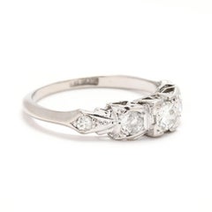 0.52ctw Diamond Engagement Ring, Platinum, Ring Size 6