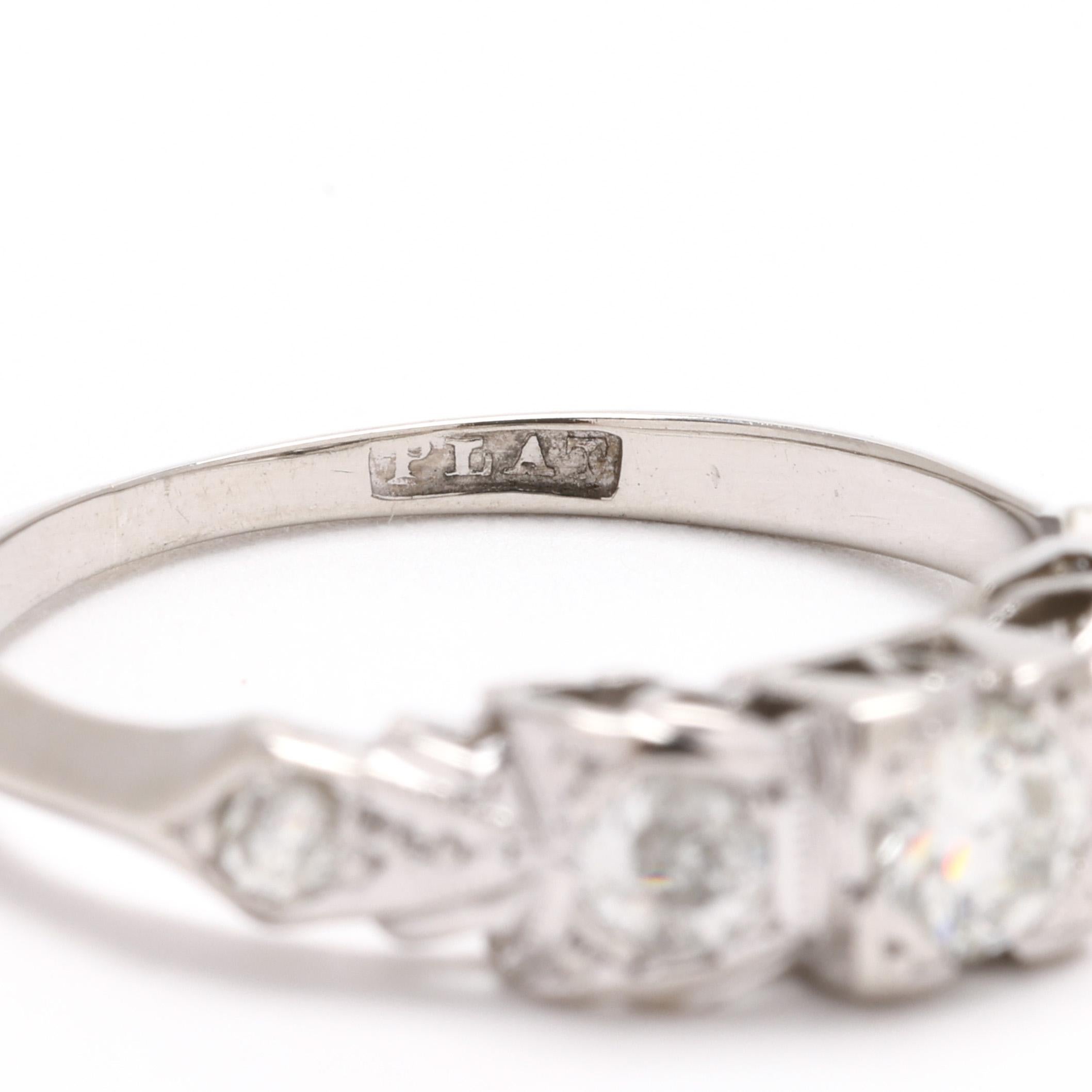 0.52ctw Diamond Engagement Ring, Platinum, Ring Size 6 For Sale 1