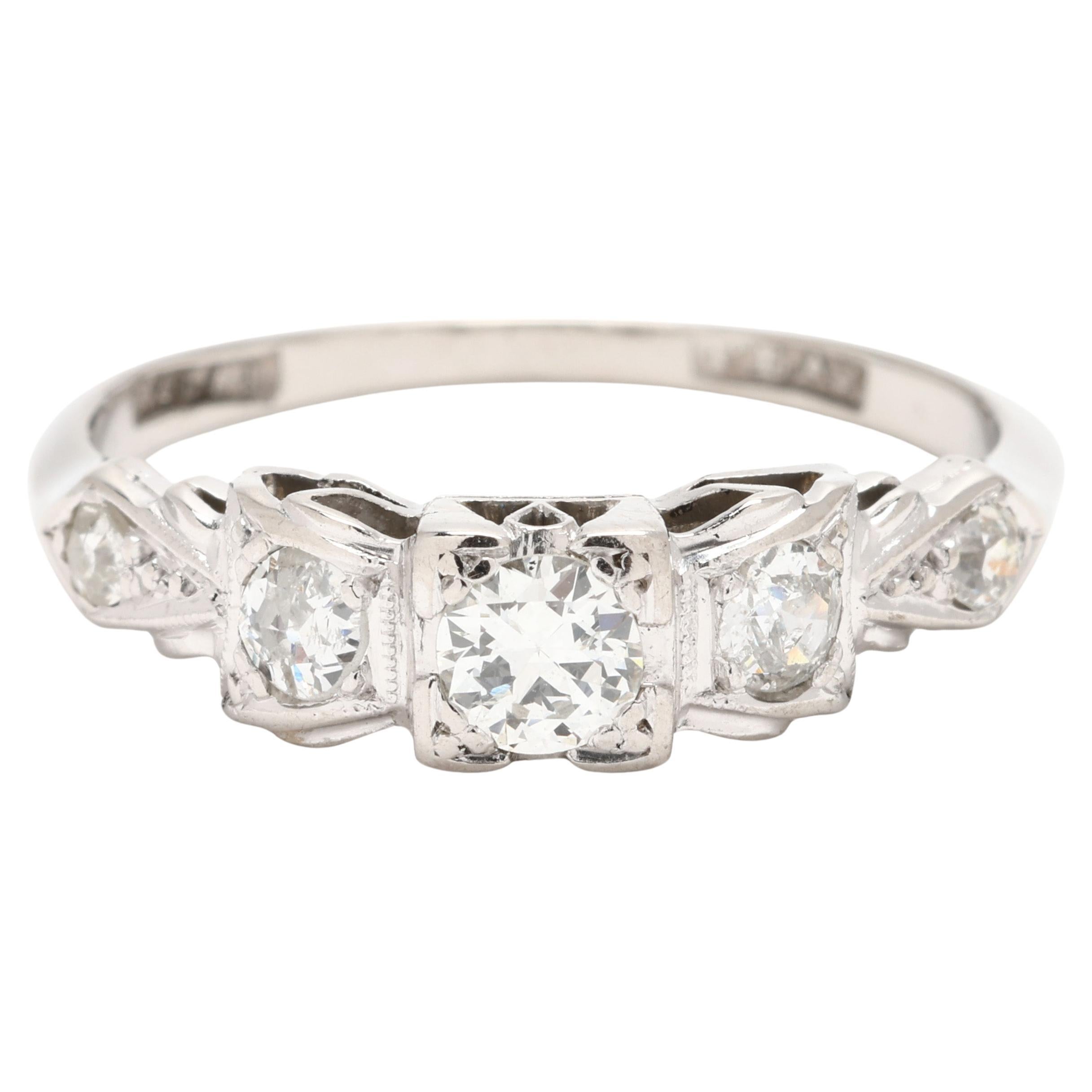 0,52 Karat Diamant-Verlobungsring, Platin, Ring Größe 6