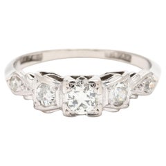 0,52 Karat Diamant-Verlobungsring, Platin, Ring Größe 6