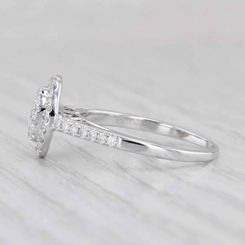 Femenino o masculino 0.52ctw Diamond Halo Engagement Ring 14k White Gold Size 7 Cathedral Band en venta