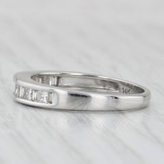 0.52ctw Diamond Wedding Band 14k White Gold Anniversary Ring Size 7.25 Stackable