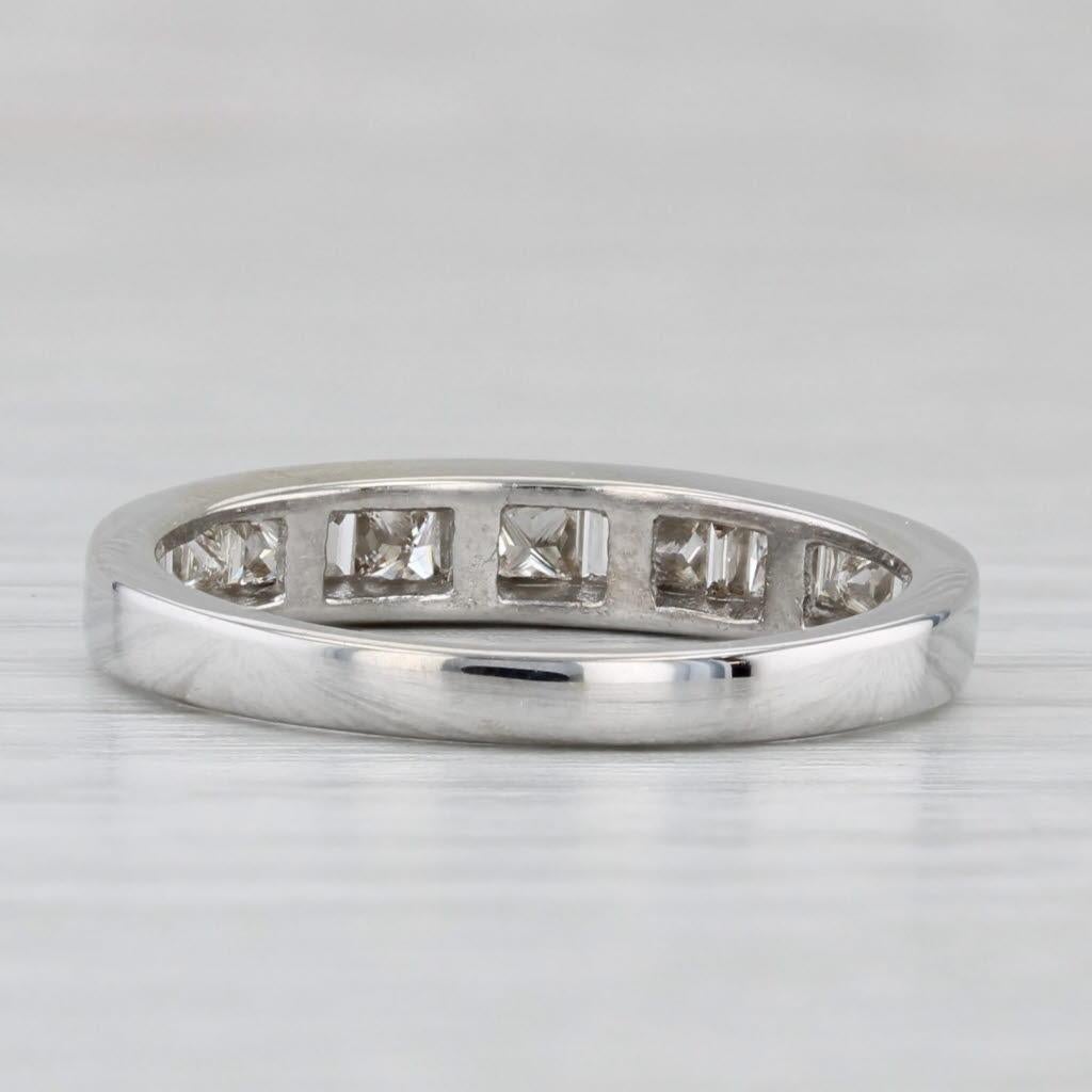 Taille princesse 0.52ctw Diamond Wedding Band 14k White Gold Anniversary Ring Size 7.25 Stackable en vente