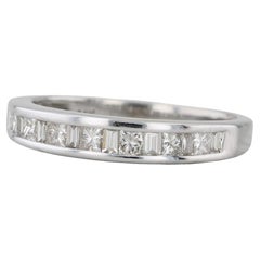 0.52ctw Diamond Wedding Band 14k White Gold Anniversary Ring Size 7.25 Stackable