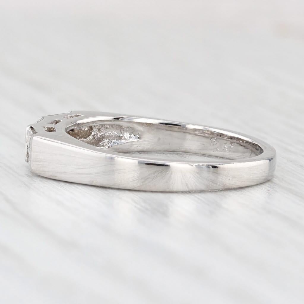 da uomo o donna Anello nuziale in platino con diamante da 0,52 ct. Misura 7,5 Banda impilabile Anniversario in vendita