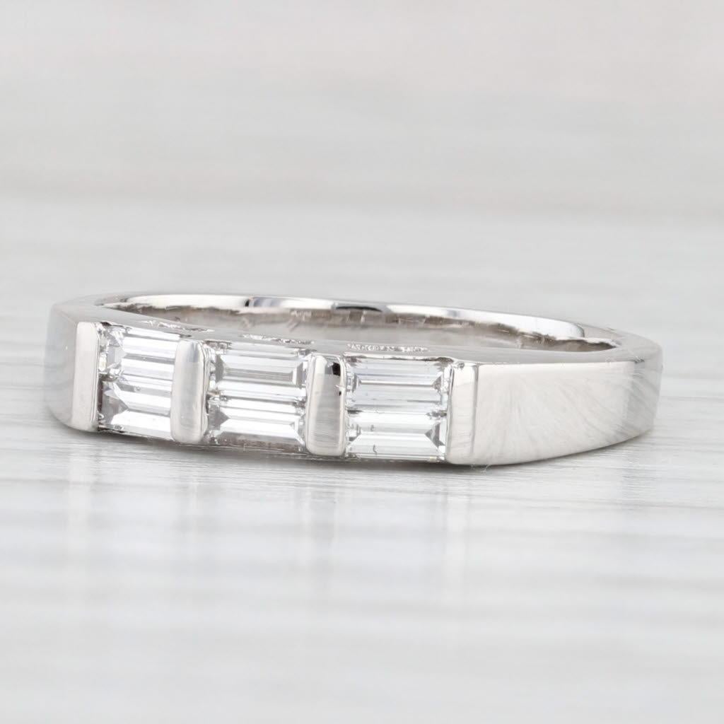 0.52ctw Diamond Wedding Ring Platinum Size 7.5 Stackable Band Anniversary im Angebot 1