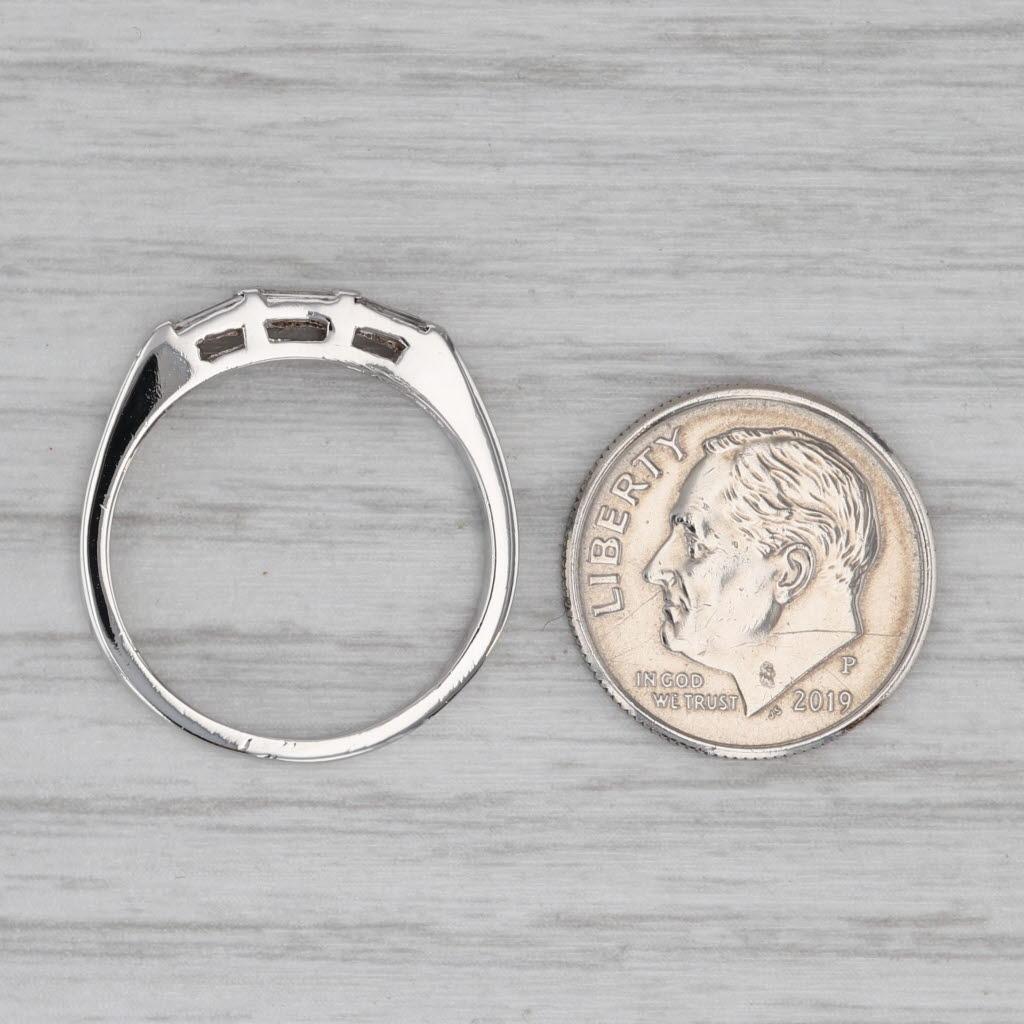 0.52ctw Diamond Wedding Ring Platinum Size 7.5 Stackable Band Anniversary im Angebot 2