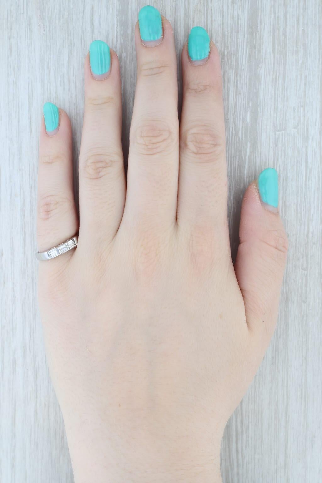 0.52ctw Diamond Wedding Ring Platinum Size 7.5 Stackable Band Anniversary im Angebot 3