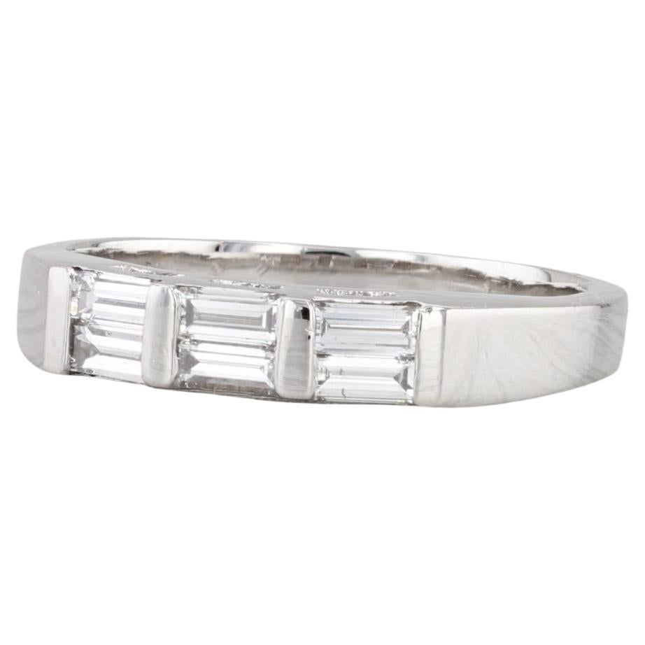 0.52ctw Diamond Wedding Ring Platinum Size 7.5 Stackable Band Anniversary