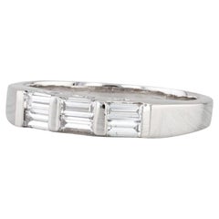 0.52ctw Diamond Wedding Ring Platinum Size 7.5 Stackable Band Anniversary