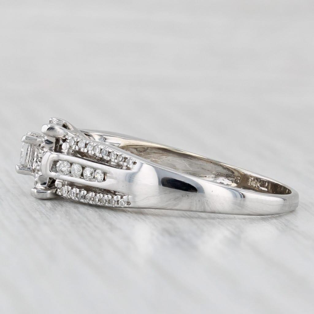 Gemstone Information:
- Natural Diamonds -
Total Carats - 0.52ct
Cut - Round Brilliant, Single
Color - H - I
Clarity - SI2 - I1

Metal: 14k White Gold
Weight: 4.5 Grams 
Stamps: 14k
Face Height: 7.7 mm 
Rise Above Finger: 9.2 mm
Band / Shank Width:
