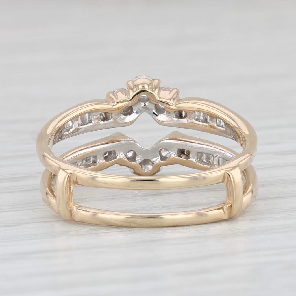 0.52tw Diamond Ring Jacket Guard 14k Yellow Gold Size 6 Wedding Bridal For Sale 1