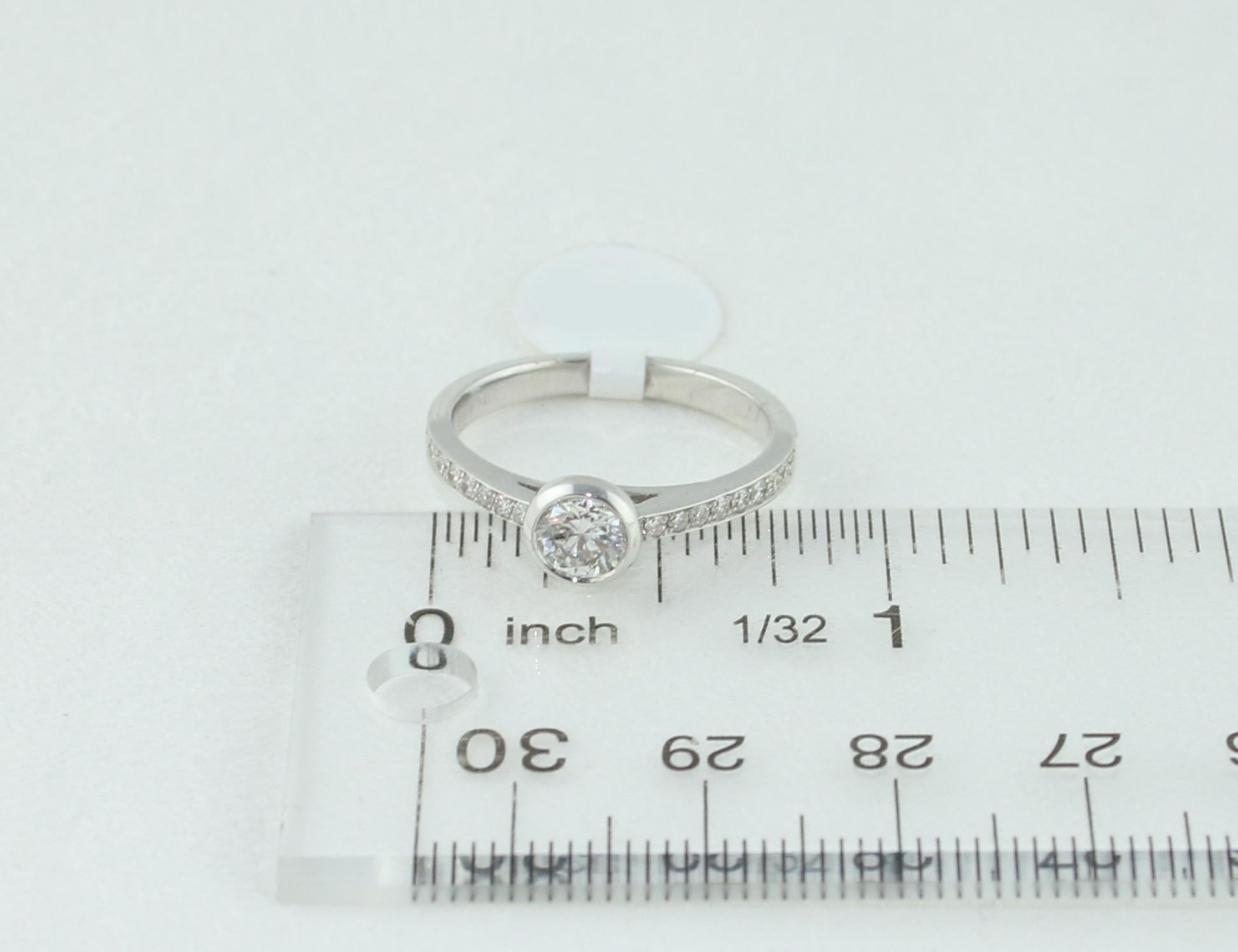 0.53 Carat Diamond Bezel Gold Engagement Ring For Sale 2