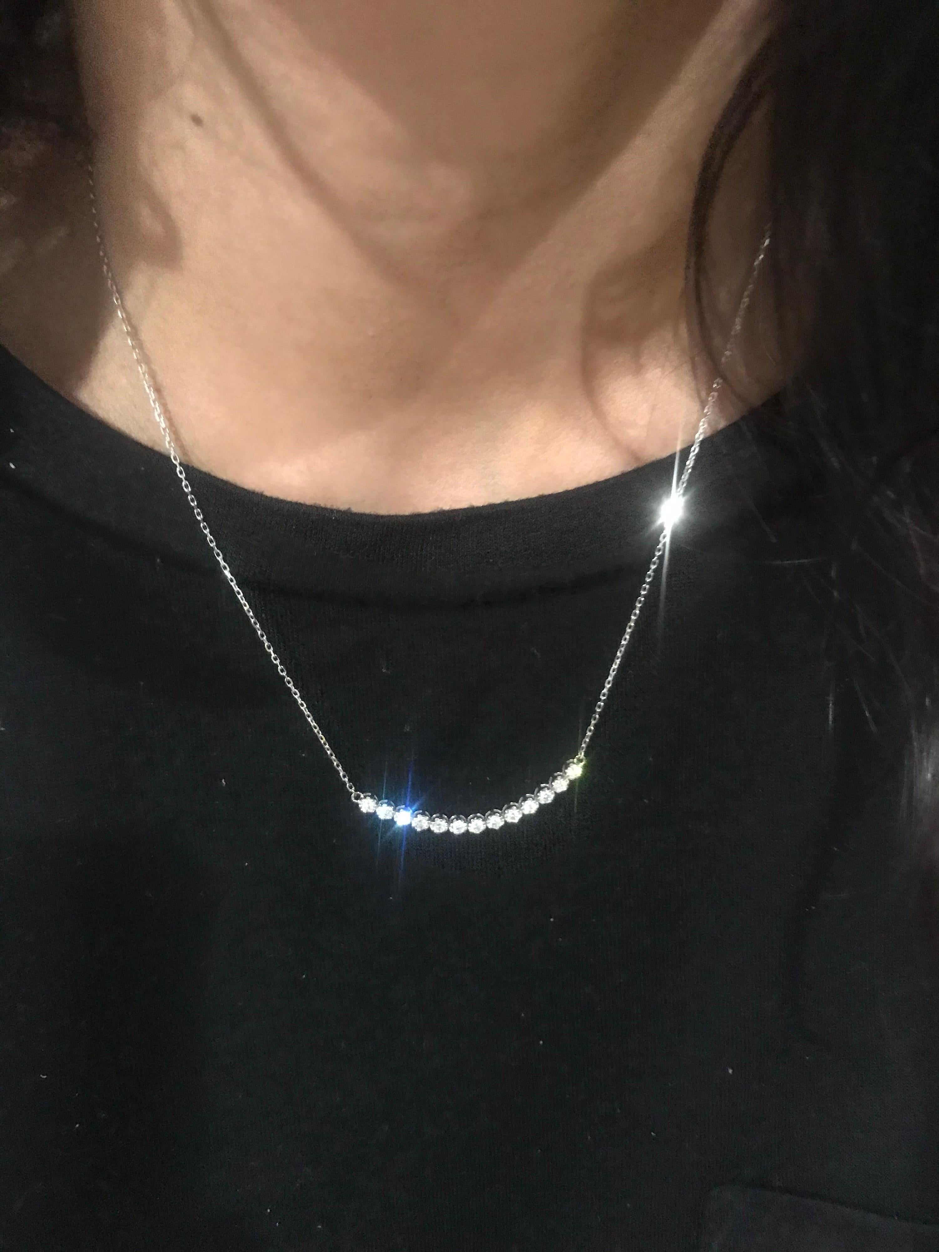 0,53 Karat Diamant-Anhänger mit Kette-Halskette aus 14 Karat Weißgold im Zustand „Neu“ in Los Angeles, CA