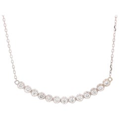 0.53 Carat Diamond Pendant with Chain Necklace 14 Karat White Gold