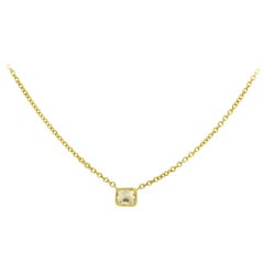 0.53 Carat Fancy Yellow Radiant Diamond Necklace