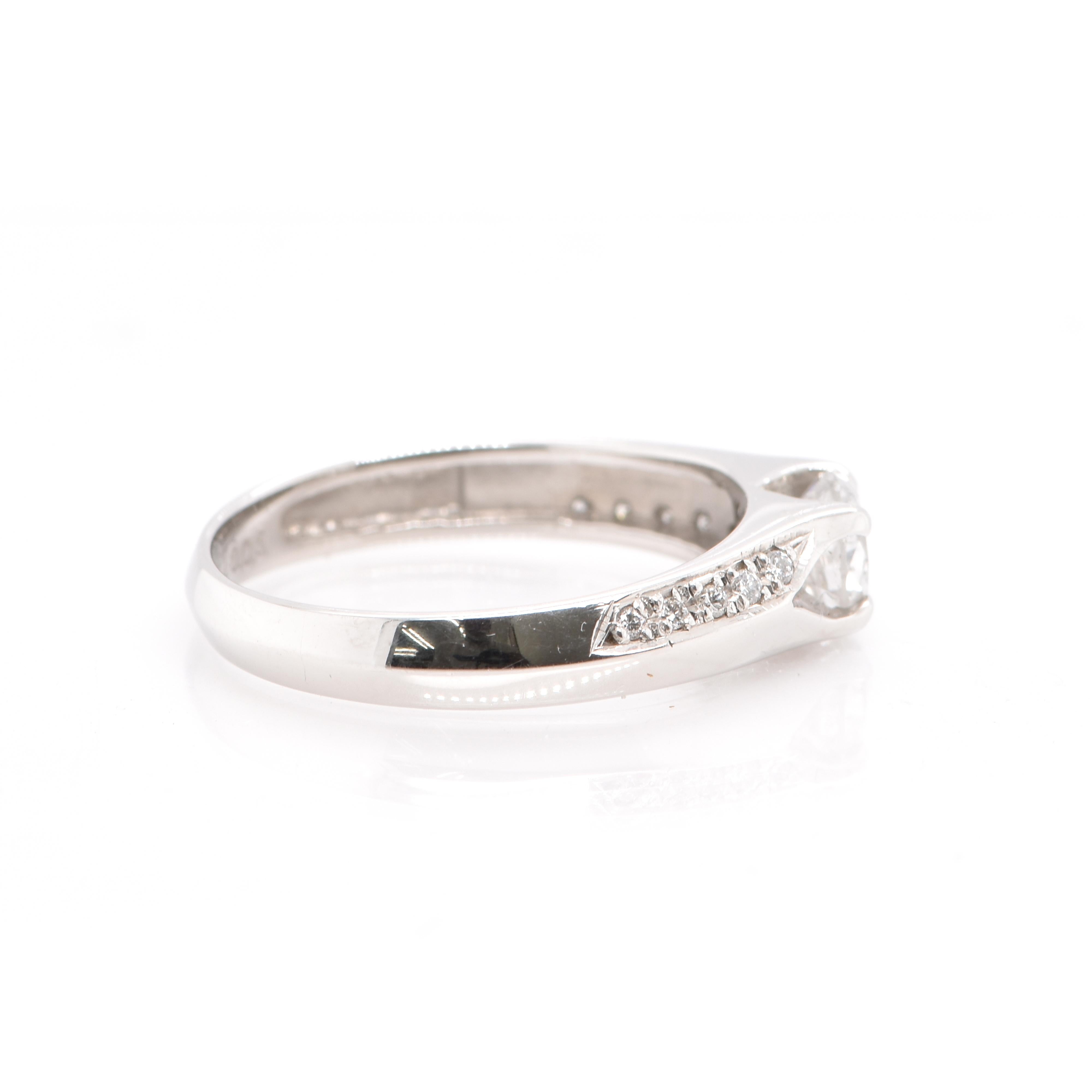 Modern 0.53 Carat Natural Diamond Ring Set in Platinum For Sale